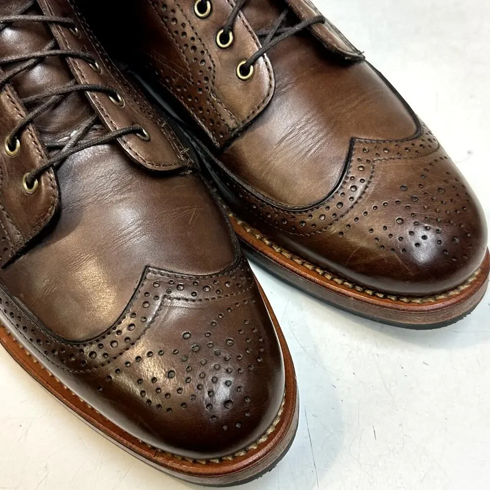 WORN TWICE Rancourt & Co. Wingtip Brogue Derby Boot Chromexcel Maine USA 8 D